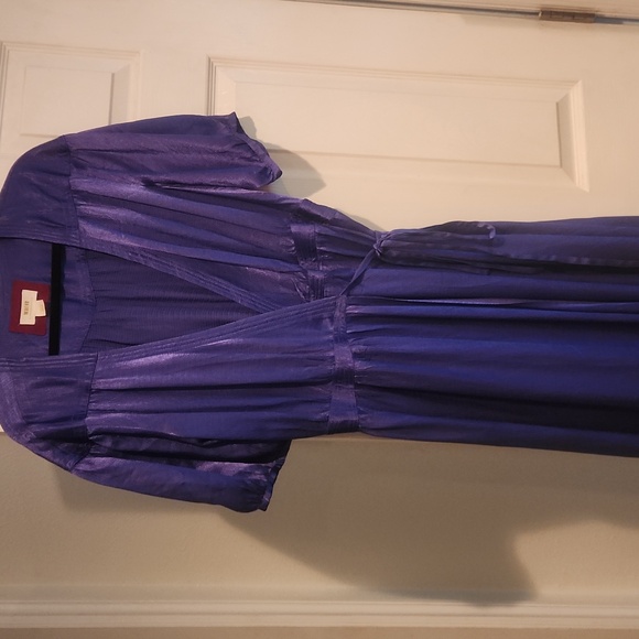 MAEVE by Anthropologie Purple Wrap Dress Sz Large NEW Never Worn, No Tags - Picture 3 of 11